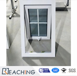White Color UPVC/PVC Profile Tempered Glass Awning Window